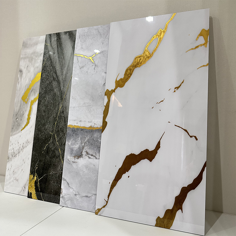 防水性と耐火性のペットゴールデン大理石竹炭ソリッドボード